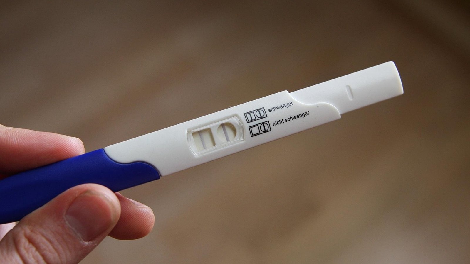 Tehotenský test s okienkami výsledku v ruke